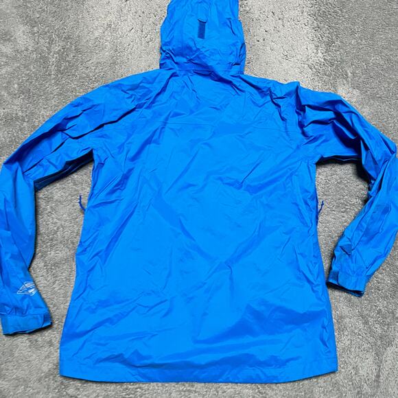 Columbia Jacket Men Medium Blue Omni Tech Waterproof Hooded Lightweight Packable - Picture 4 of 9